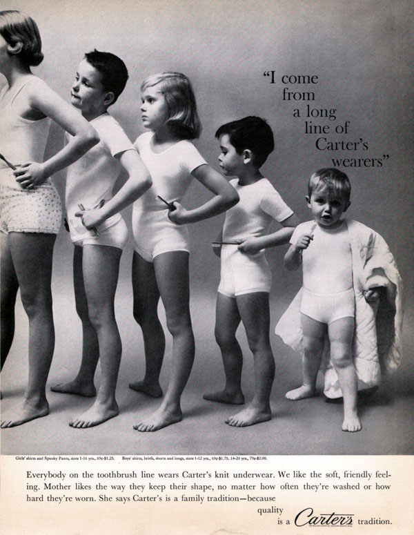 Long Line of Carter’s Wearers Boys Briefs Girls Spanky Pants 